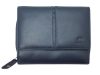 Giorgio Carelli selyemfényű kék bőr pénztárca 12,5 × 10 cm