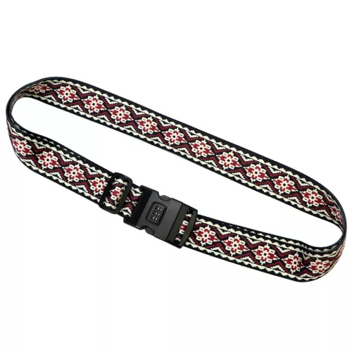 Gregorio Luggage Strap D4 mintás bordó bőrönd biztonsági öv 5 cm