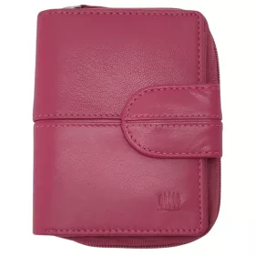   Giorgio Carelli női magenta bőr átfogópántos pénztárca RFID védelemmel, 12 x 9 cm