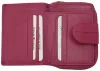 Giorgio Carelli női magenta bőr átfogópántos pénztárca RFID védelemmel, 12 x 9 cm