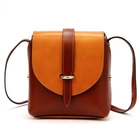   Gregorio 1717-2 narancs-barna női bőr válltáska 16 x 18 x 9 cm