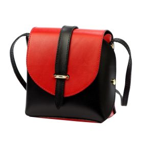   Gregorio 1717-2 fekete-piros női bőr válltáska 16 x 18 x 9 cm