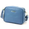 Pierre Cardin FRZ 1501 kék női bőr válltáska, oldaltáska, crossbody 21 x 16 x 8 cm