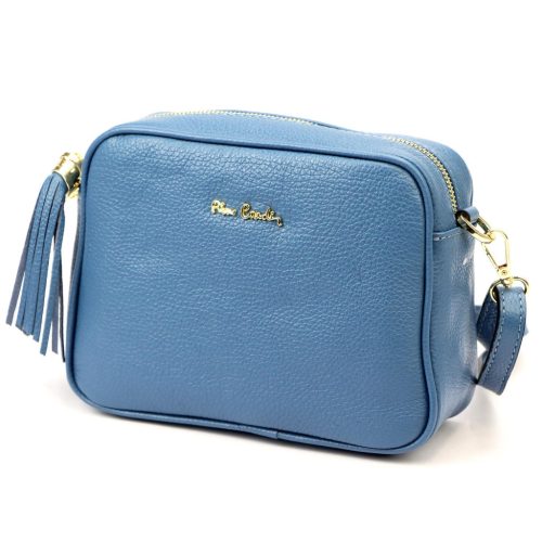 Pierre Cardin FRZ 1501 kék női bőr válltáska, oldaltáska, crossbody 21 x 16 x 8 cm