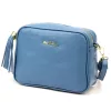 Pierre Cardin FRZ 1501 kék női bőr válltáska, oldaltáska, crossbody 21 x 16 x 8 cm