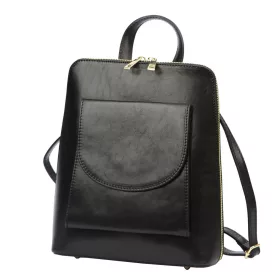   Patrizia 518-014 olasz fekete női bőr hátizsák 25 x 28 x 9 cm