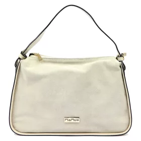   MiaMore 01-066 krém női bőr kézitáska, válltáska 34 x 23 x 10 cm