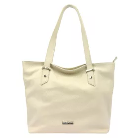   MiaMore 01-058 bézs női bőr válltáska, shopper 40 x 30 x 12 cm