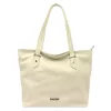 MiaMore 01-058 bézs női bőr válltáska, shopper 40 x 30 x 12 cm
