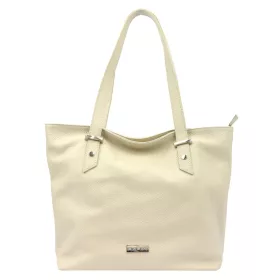   MiaMore 01-058 bézs női bőr válltáska, shopper 40 x 30 x 12 cm