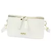MiaMore 01-001 GOLD fehér női bőr oldaltáska, crossbody 22 x 13 x 7 cm