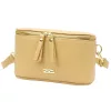 MiaMore 01-001 GOLD homok színű női bőr oldaltáska, crossbody 22 x 13 x 7 cm