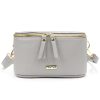 MiaMore 01-001 GOLD szürke női bőr oldaltáska, crossbody 22 x 13 x 7 cm