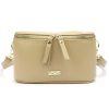 MiaMore 01-001 GOLD bézs női bőr oldaltáska, crossbody 22 x 13 x 7 cm