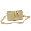MiaMore 01-001 GOLD bézs női bőr oldaltáska, crossbody 22 x 13 x 7 cm