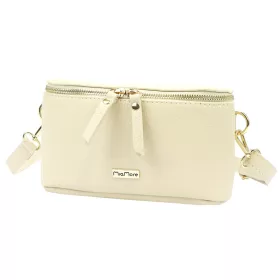   MiaMore 01-001 GOLD krém női bőr oldaltáska, crossbody 22 x 13 x 7 cm