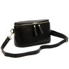 Luka 01-001 GOLD fekete női bőr oldaltáska, crossbody 22 x 13 x 7 cm