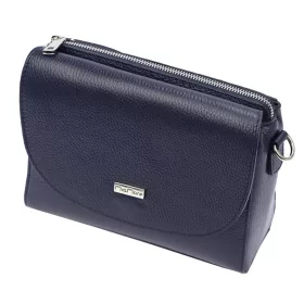   MiaMore 01-067 navy női bőr válltáska, oldaltáska 23 x 19 x 9 cm