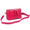 Luka 01-001 GOLD magenta női bőr oldaltáska, crossbody 22 x 13 x 7 cm