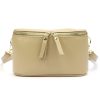 Luka 01-001 GOLD bézs női bőr oldaltáska, crossbody 22 x 13 x 7 cm