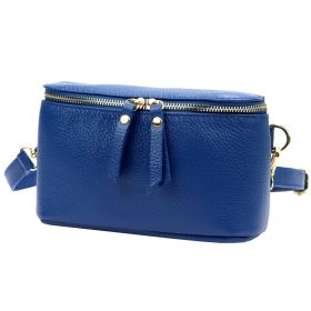   Luka 01-001 GOLD kék női bőr oldaltáska, crossbody 22 x 13 x 7 cm