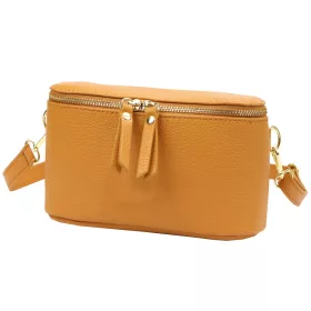   Luka 01-001 GOLD mustársárga női bőr oldaltáska, crossbody 22 x 13 x 7 cm