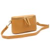 Luka 01-001 GOLD mustársárga női bőr oldaltáska, crossbody 22 x 13 x 7 cm