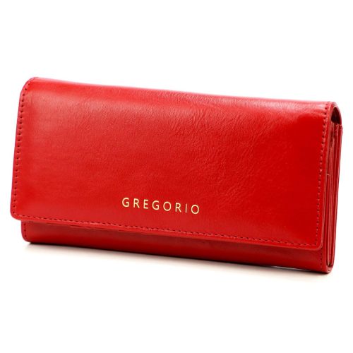 Gregorio IT-100 piros női bőr pénztárca 18.5 x 10 x 4 cm
