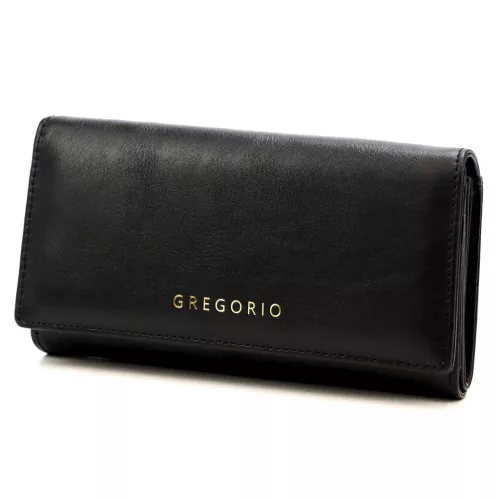 Gregorio IT-102 fekete női bőr pénztárca 18.5 x 10 x 4 cm