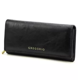   Gregorio IT-106 fekete női bőr pénztárca 19 x 10 x 3.8 cm