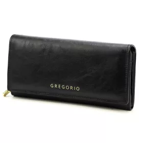   Gregorio IT-106 fekete női bőr pénztárca 19 x 10 x 3.8 cm