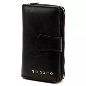   Gregorio IT-116 fekete női bőr pénztárca 10 x 17 x 3.5 cm