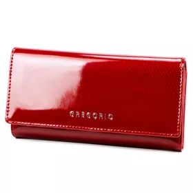   Gregorio CB-100 piros lakkbőr női pénztárca 18.5 x 10 x 4 cm