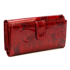   Gregorio nagyméretű, mintás fekete szürke női bőr-rostbőr pénztárca 19,5 × 10 cm