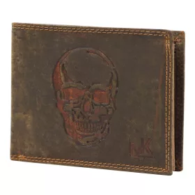   Money Kepper CCH 5600 koponya nyomatos bőr pénztárca 13 x 10 x 2.5 cm