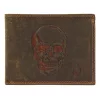 Money Kepper CCH 5600 koponya nyomatos bőr pénztárca 13 x 10 x 2.5 cm