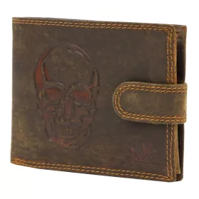   Money Kepper CCH 5600B koponya nyomatos bőr pénztárca 13.3 x 10 x 2.5 cm