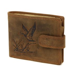   Nordee L895-DUCK barna vadkacsa mintás vadász bőr pénztárca