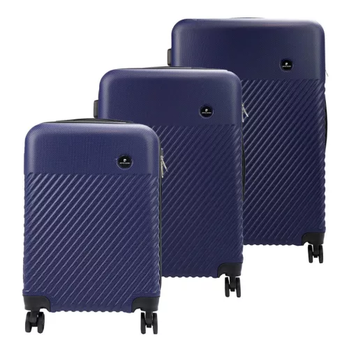 Pierre Cardin LISBONNE kék ABS 3 részes keményfalú bőrönd szett 57/67/78 cm