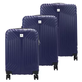   Pierre Cardin ISTANBUL MED10 x3 Z kék ABS 3 részes keményfalú bőrönd szett 55/65/75 cm