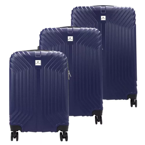 Pierre Cardin ISTANBUL MED10 x3 Z kék ABS 3 részes keményfalú bőrönd szett 55/65/75 cm