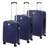 Pierre Cardin ISTANBUL MED10 x3 Z kék ABS 3 részes keményfalú bőrönd szett 55/65/75 cm