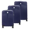 Pierre Cardin ISTANBUL MED10 x3 Z kék ABS 3 részes keményfalú bőrönd szett 55/65/75 cm