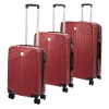 Pierre Cardin ISTANBUL MED10 x3 Z bordó ABS keményfalú 3 részes bőrönd szett 55/65/75 cm