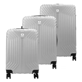   Pierre Cardin ISTANBUL MED10 x3 Z ezüst ABS keményfalú 3 részes bőrönd szett 55/65/75 cm