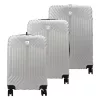 Pierre Cardin ISTANBUL MED10 x3 Z ezüst ABS keményfalú 3 részes bőrönd szett 55/65/75 cm
