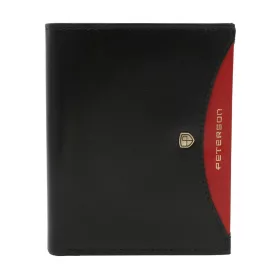   Peterson PTN 303.01 fekete-piros férfi bőr pénztárca 12,5 × 9,5 cm