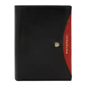   Peterson PTN 324.01 fekete-piros férfi bőr pénztárca 12,5 × 9,5 cm