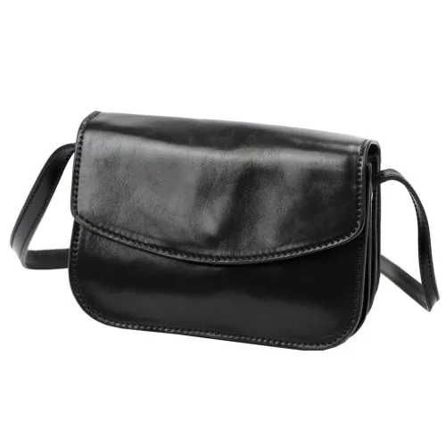 Florence 5511 fekete női bőr válltáska, oldaltáska, crossbody 19 x 14 x 9 cm
