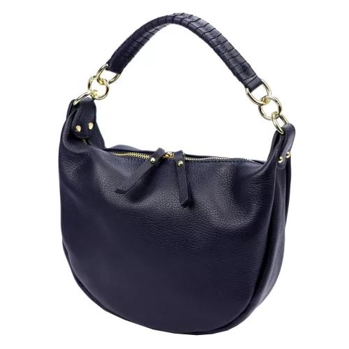 Luka 24-030 navy női bőr kézitáska, válltáska, oldaltáska 27 x 25 x 8 cm